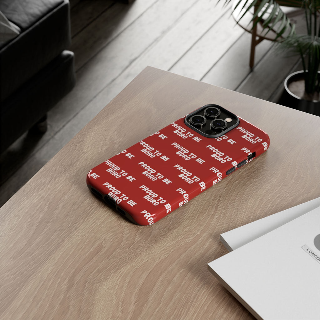 "PROUD TO BE BORO" Phone Case — Red Pattern Tough Case