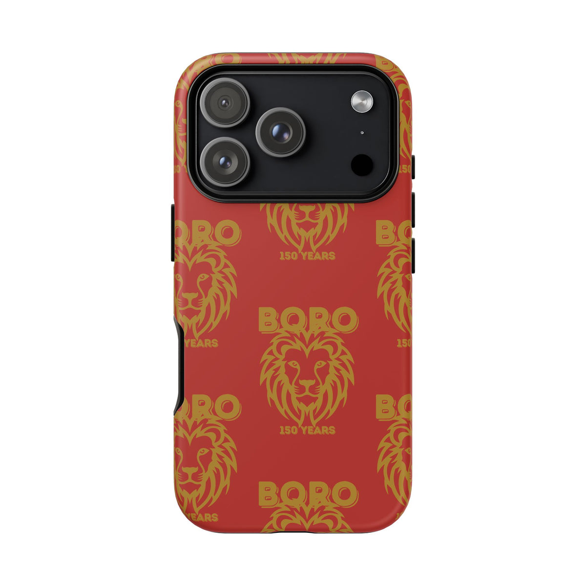 BORO Gold on red Lion Head Phone Case — Red 150 years Pattern Protective Case