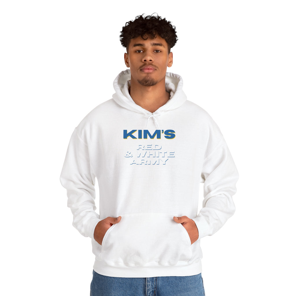Kim's Red & White Army Hoodie 'front print' only.