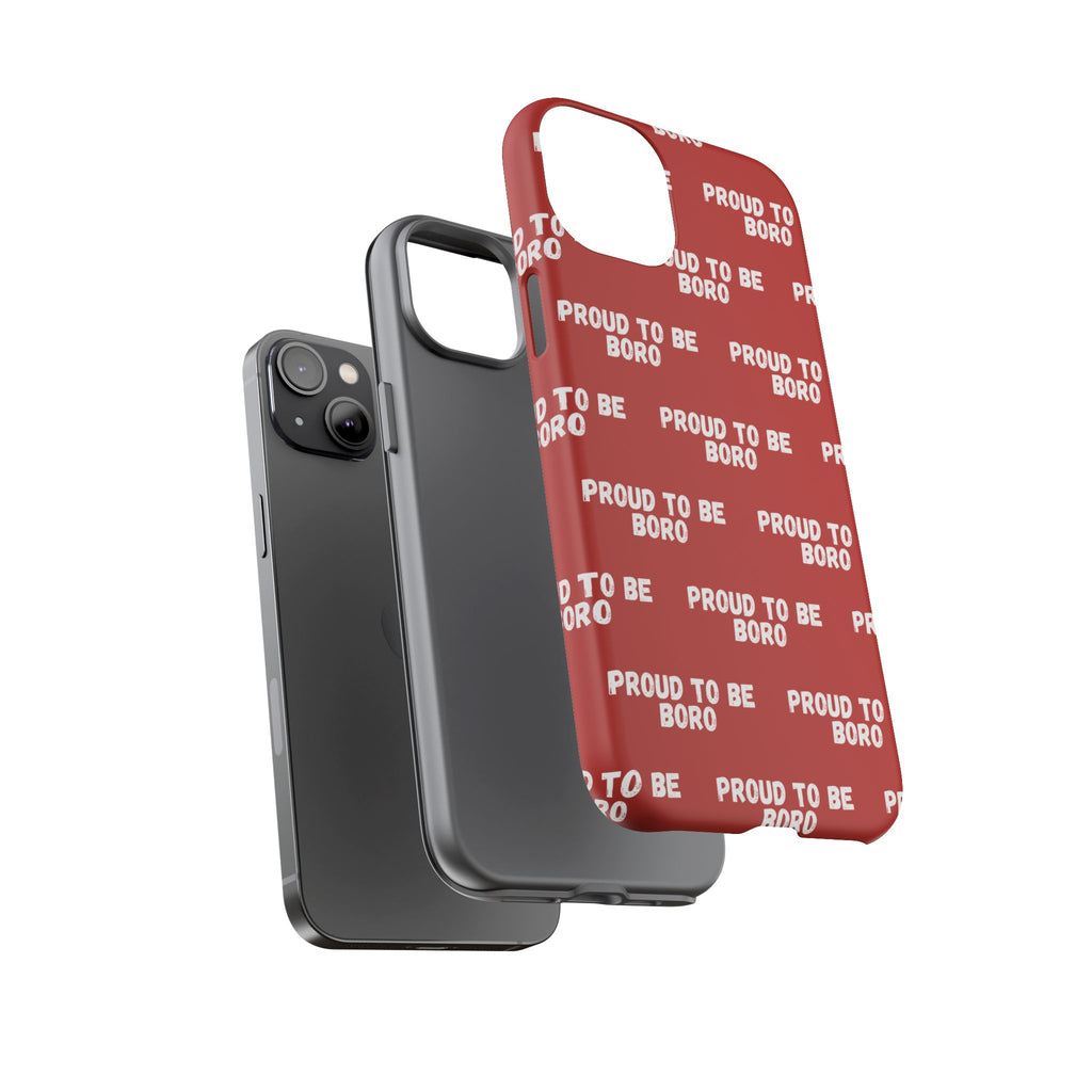 "PROUD TO BE BORO" Phone Case — Red Pattern Tough Case