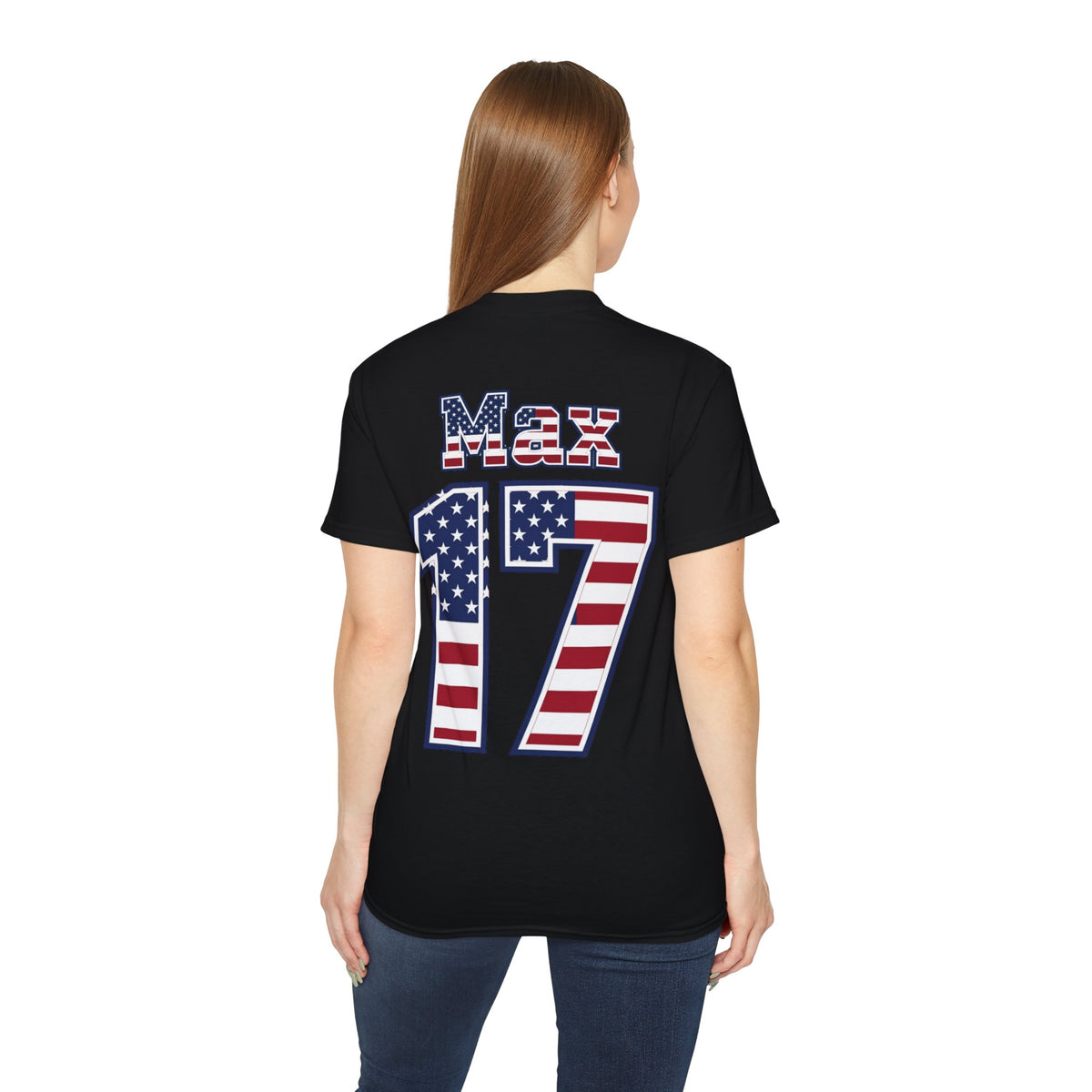 Max Arfsten Number 17 USA Flag Shirt for the BORO 'back print only'
