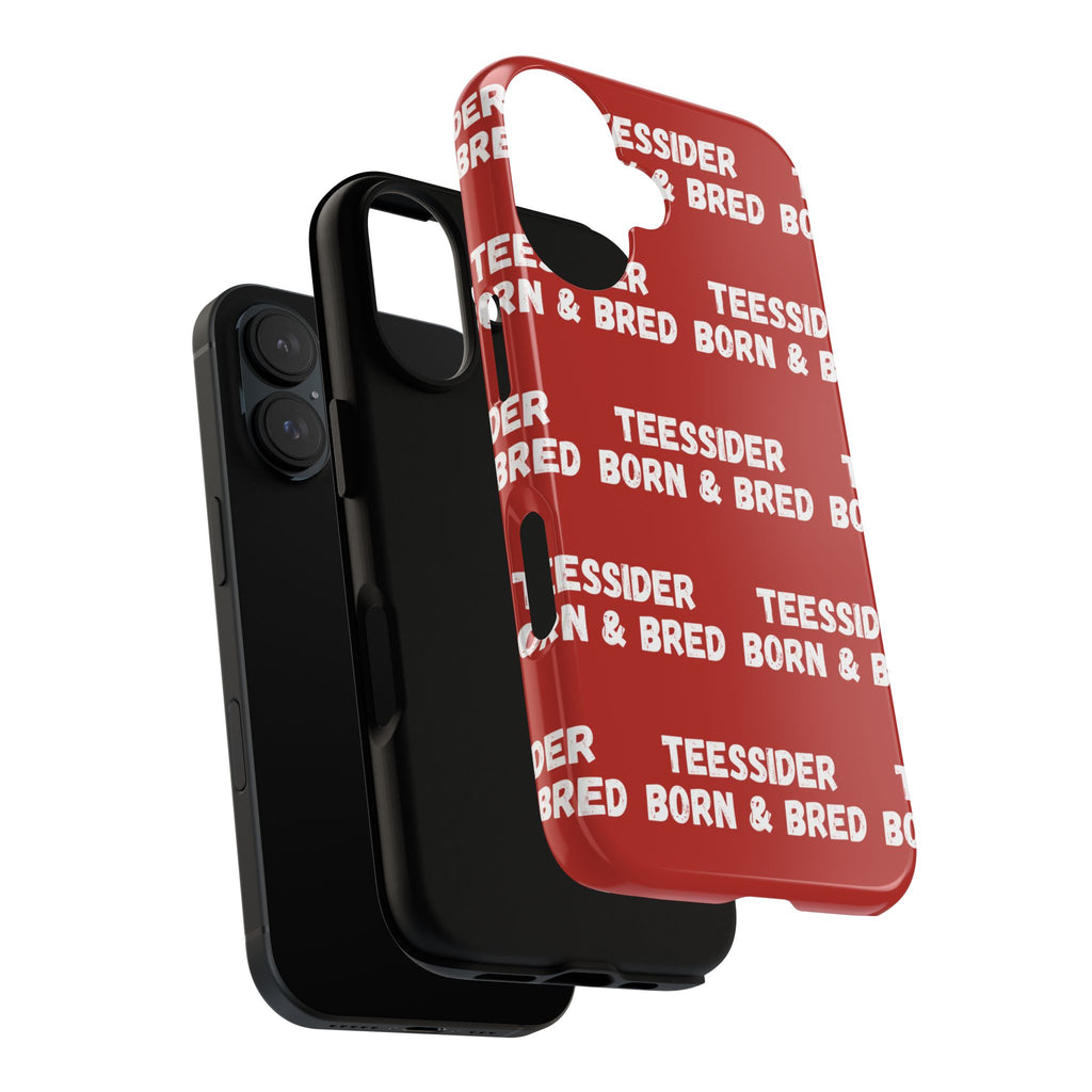 "TEESSIDE BORN & BRED" Phone Case — Red Pattern Tough Case