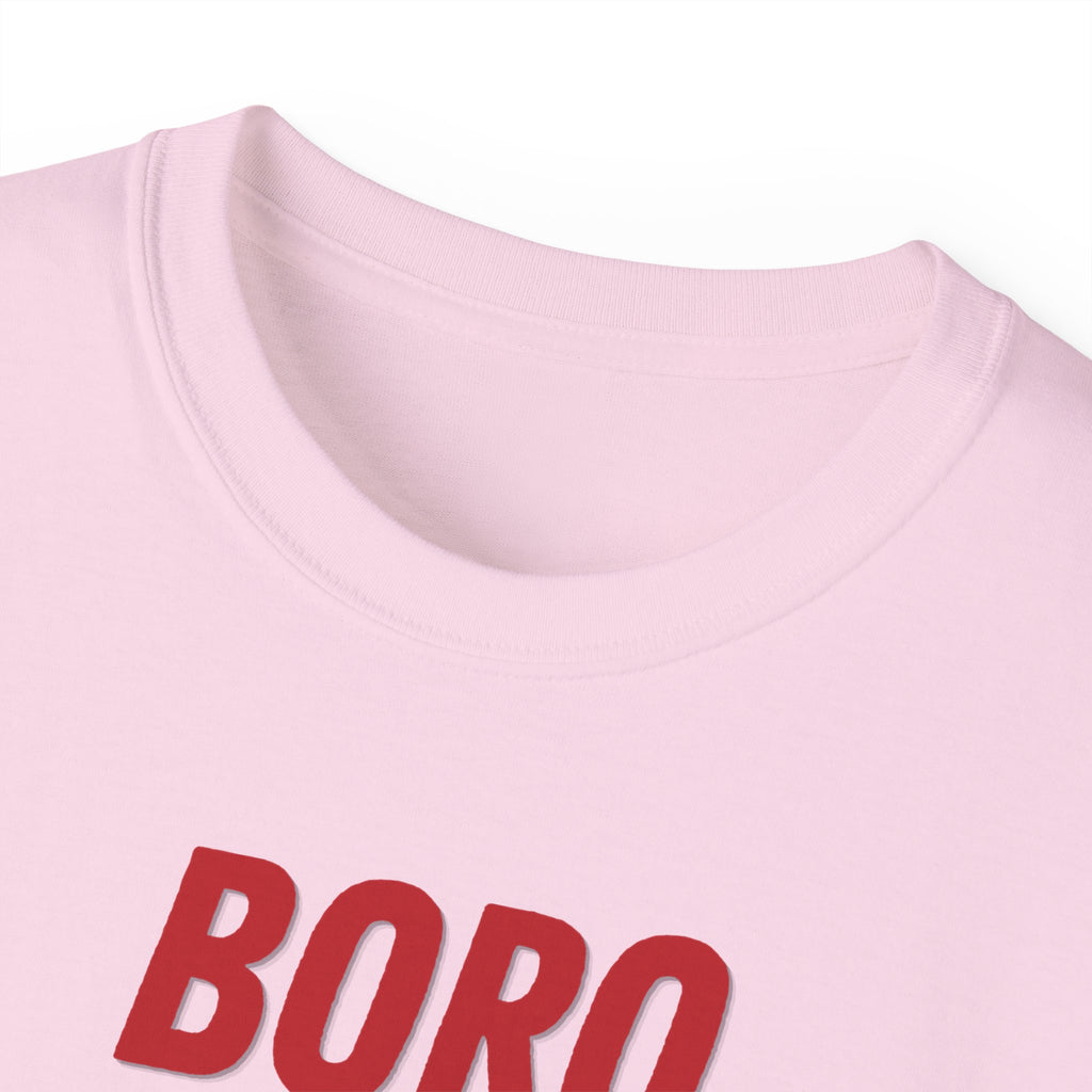 Boro Boro Boro Graphic Tee — Retro Red Logo Cotton T-Shirt