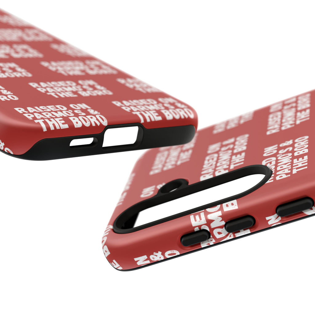 "RAISED ON PARMO'S AND THE BORO" Phone Case — Red Pattern Tough Case