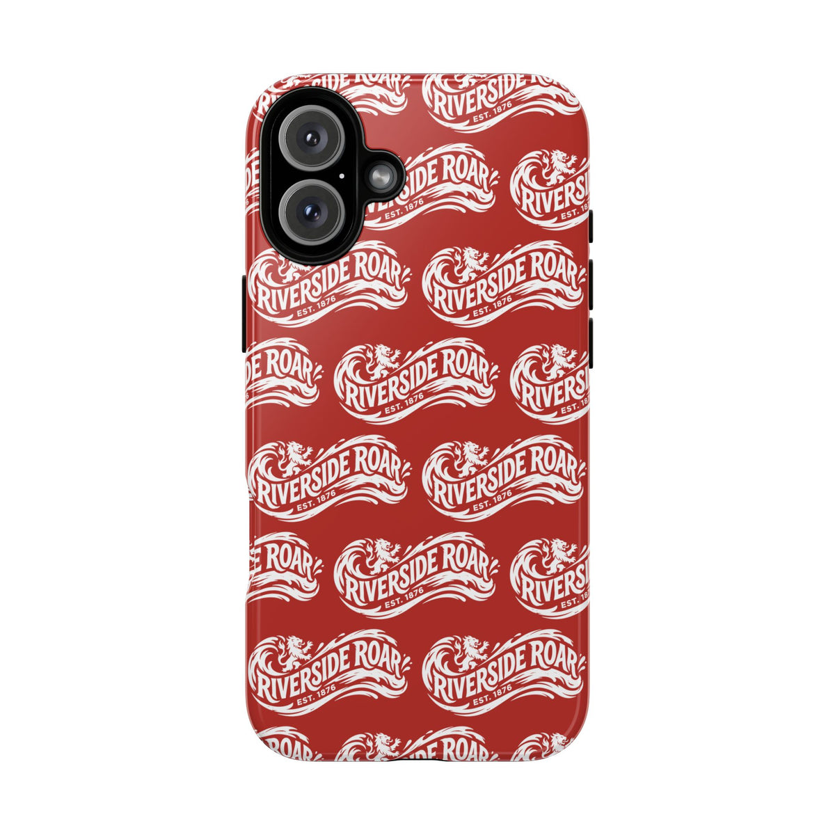 Riverside Roar Patterned Tough Case (White on Red) iPhone & Samsung