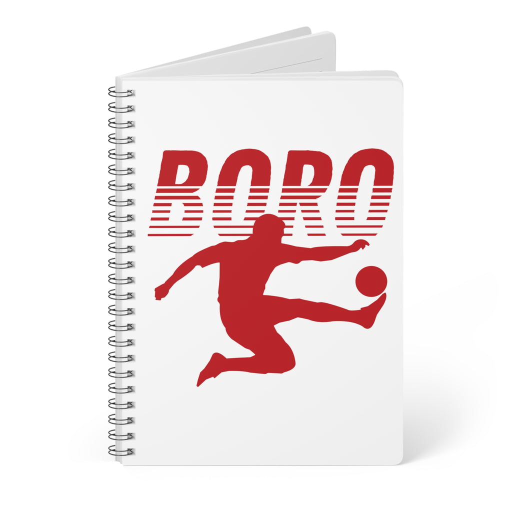 Boro Player A5 Wirobound Notebook – Red Silhouette Football Journal