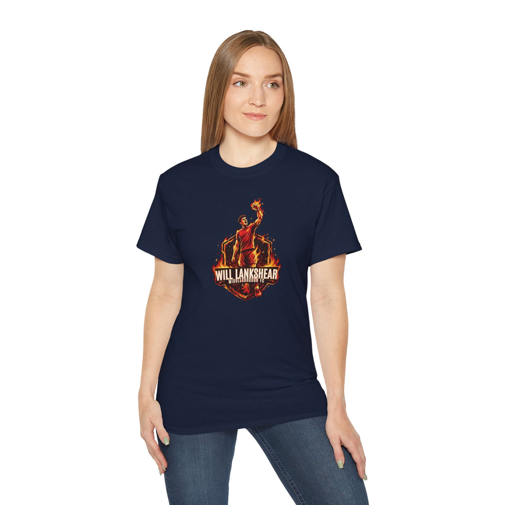 Adult T-Shirt — "Will Lankshear" On Fire Tee Boro, Middlesbroughfc
