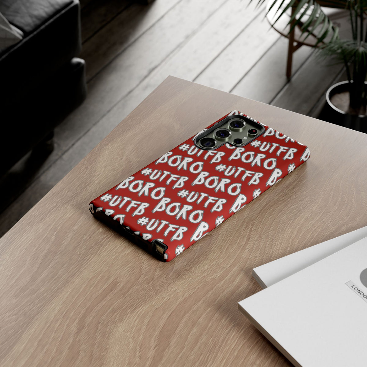 Phone Case — Red #UTFB BORO Pattern Protective Case