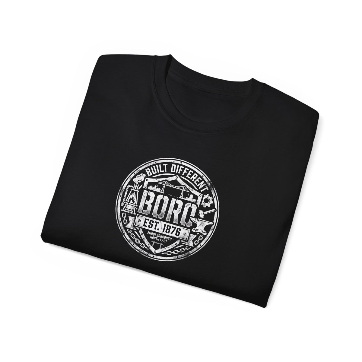Boro Built Different Emblem T-Shirt — 'BORO Est. 1976' Boro Logo Tee