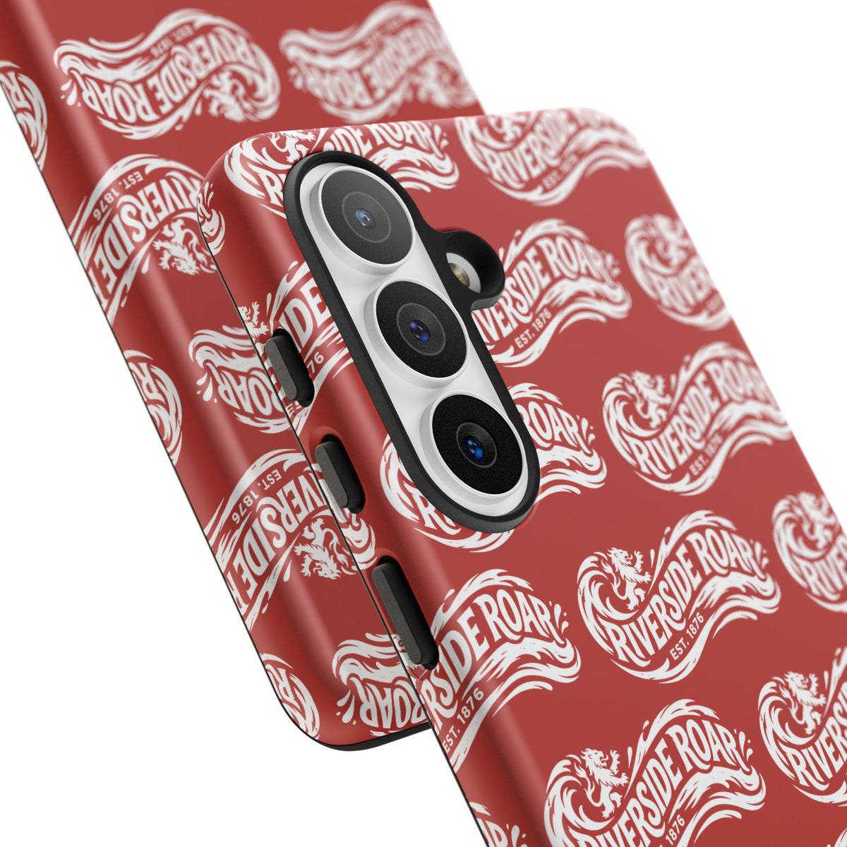 Riverside Roar Patterned Tough Case (White on Red) iPhone & Samsung