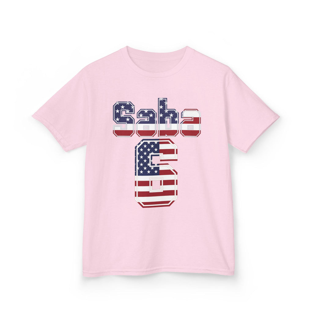 Kids Shirt 'Saba 6' American Flag BORO Shirt, Sabastian Berhalter is our Number 6 'Front print'