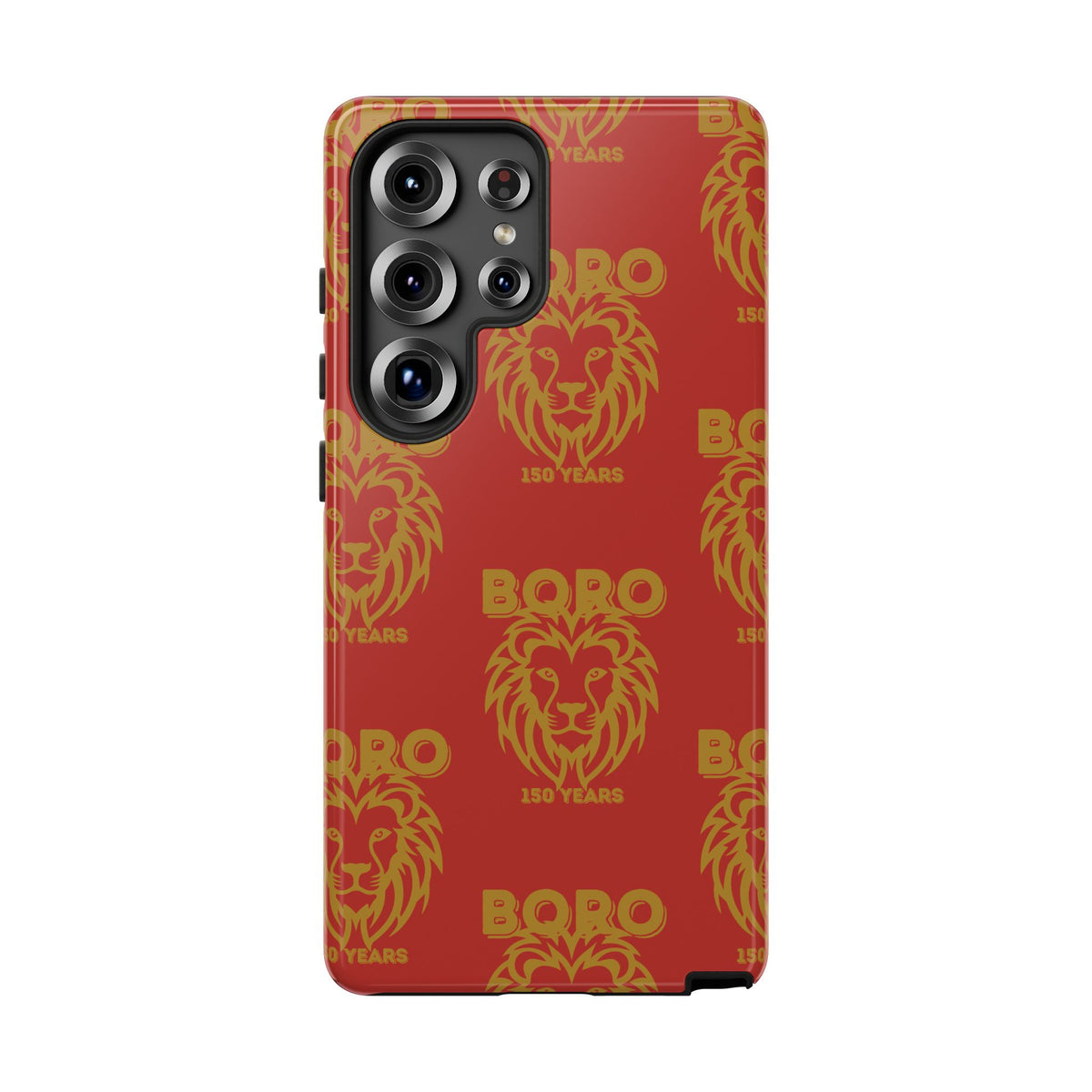 BORO Gold on red Lion Head Phone Case — Red 150 years Pattern Protective Case
