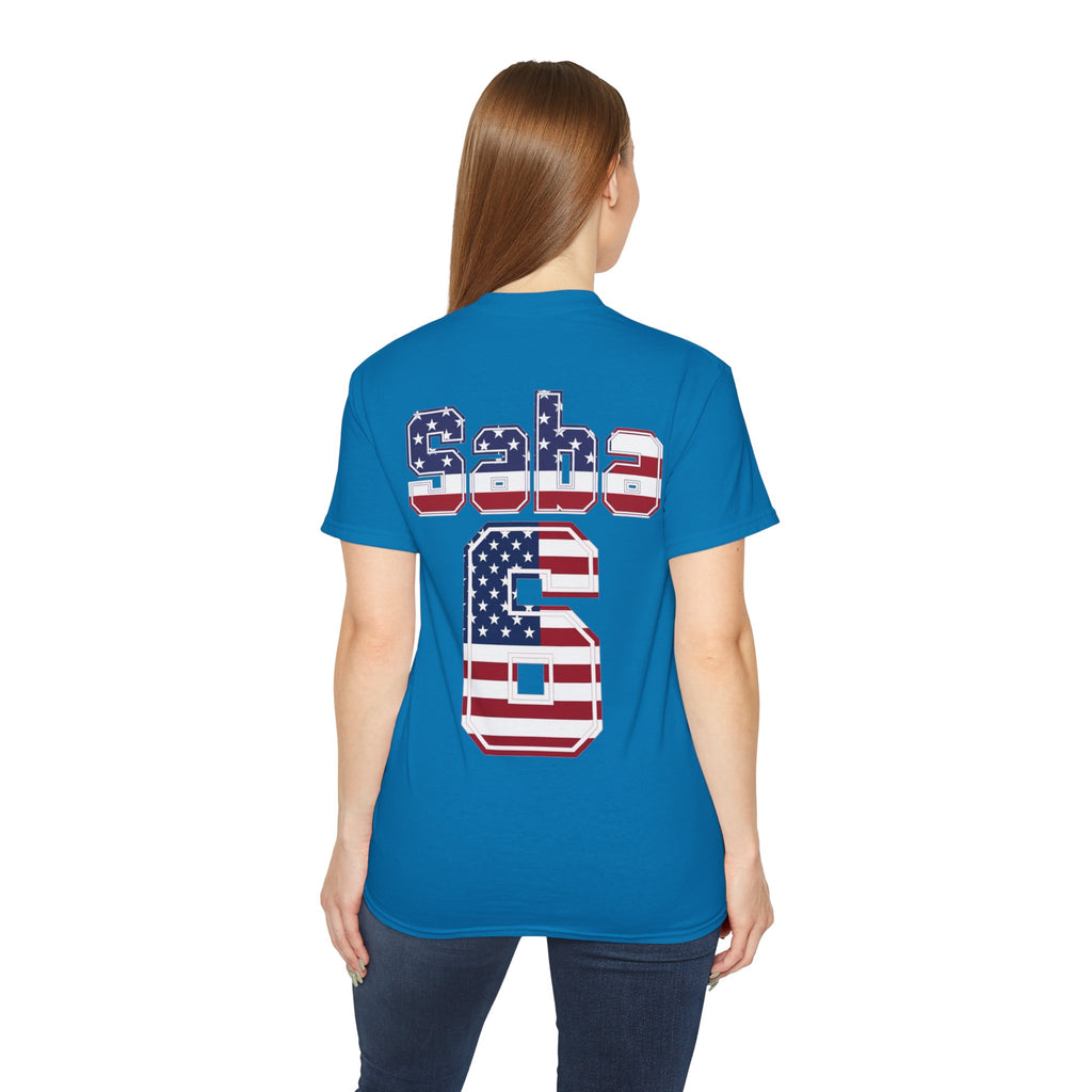 Sabastian Berhalter Number 6 USA Flag Shirt for the BORO 'back print only'