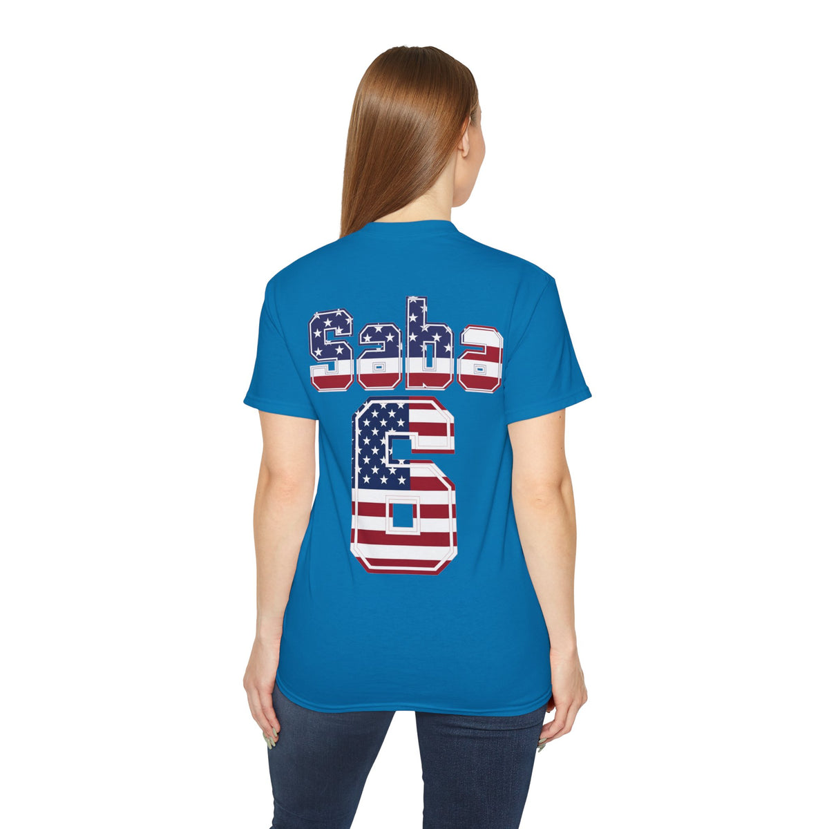 Sabastian Berhalter Number 6 USA Flag Shirt for the BORO 'back print only'