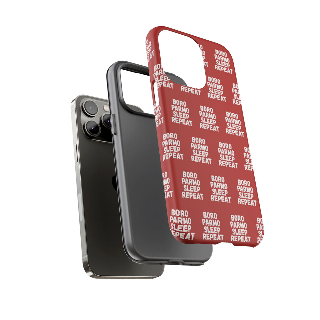 "BORO PARMO SLEEP REPEAT" Phone Case — Red Pattern Tough Case
