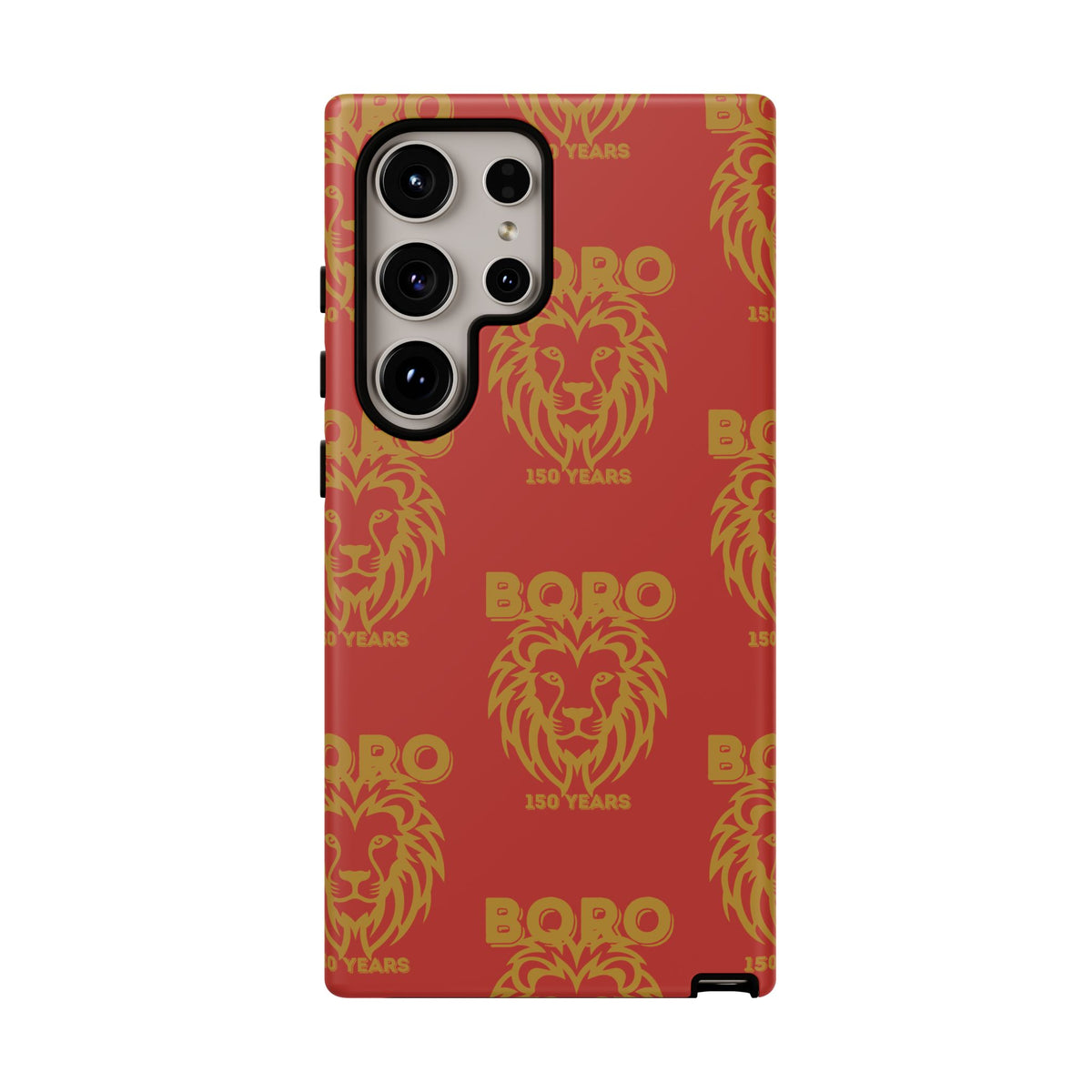 BORO Gold on red Lion Head Phone Case — Red 150 years Pattern Protective Case