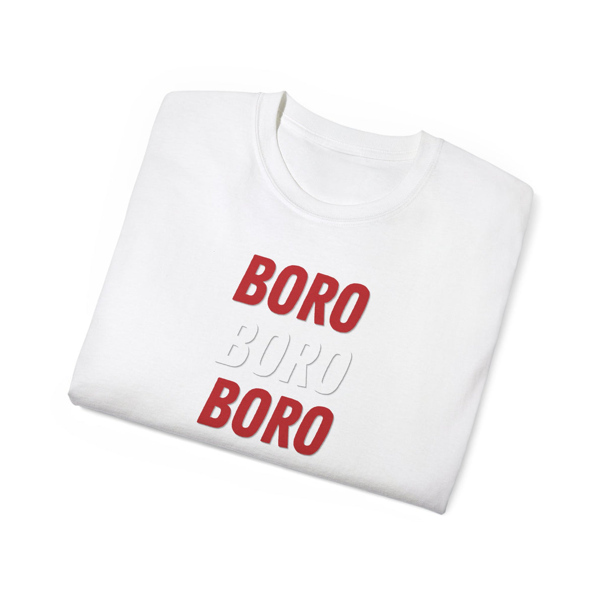 Boro Boro Boro Graphic Tee — Retro Red Logo Cotton T-Shirt