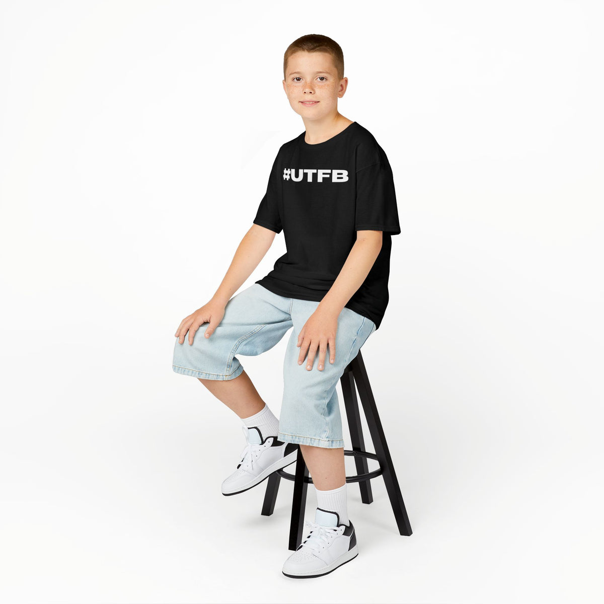 Kids BORO Tee — White #UTFB Graphic Youth T-Shirt