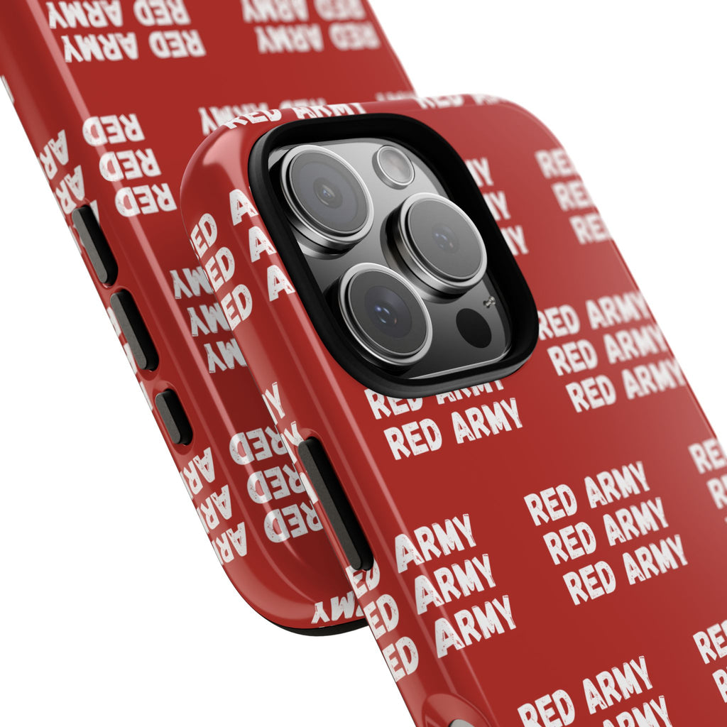 "RED ARMY RED ARMY RED ARMY" Phone Case — Red Pattern Tough Case