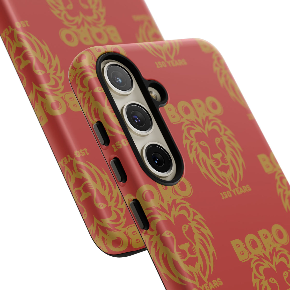 BORO Gold on red Lion Head Phone Case — Red 150 years Pattern Protective Case