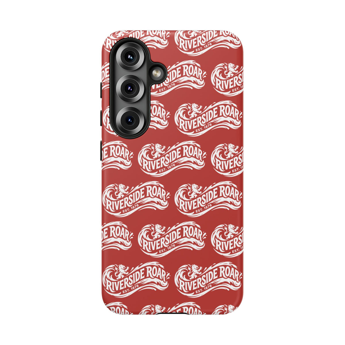 Riverside Roar Patterned Tough Case (White on Red) iPhone & Samsung