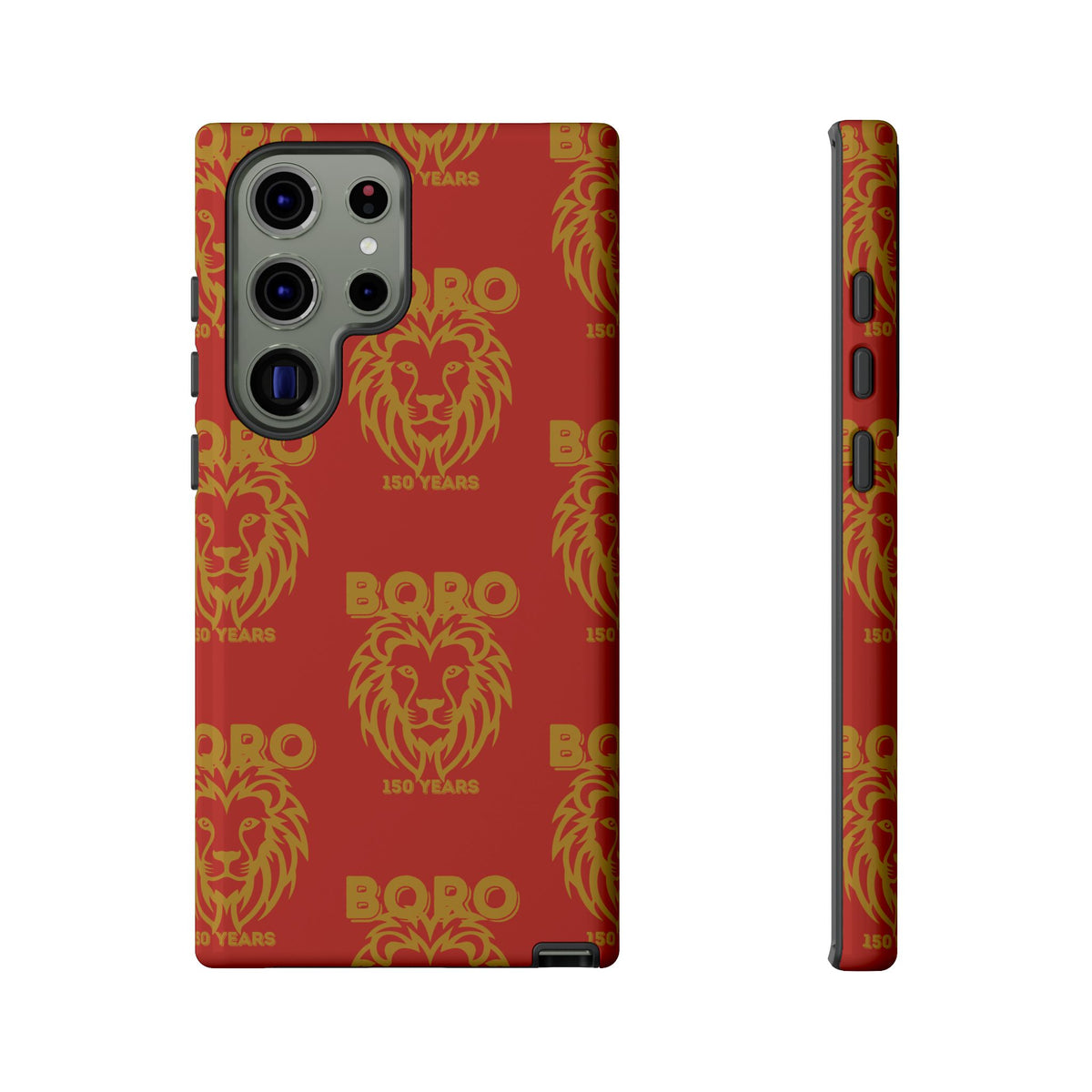 BORO Gold on red Lion Head Phone Case — Red 150 years Pattern Protective Case